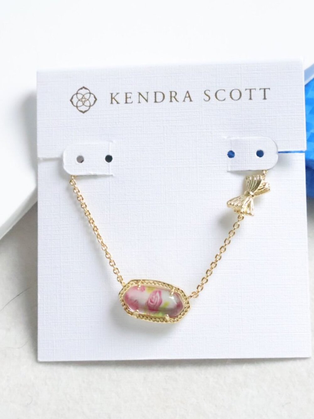 Kendra Scott Elisa Gold Marie Pink Blooming Heirloom Necklace NEW Perfect condit